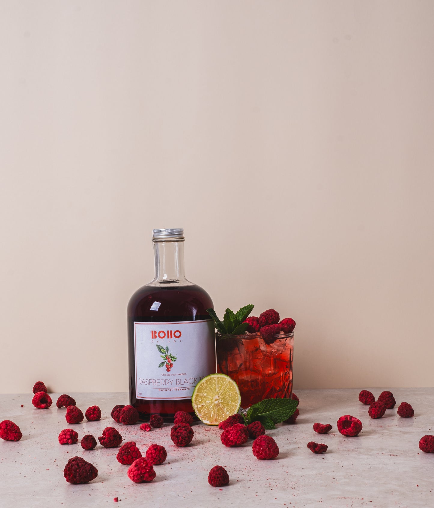 Framboos & Zwarte thee 25cl