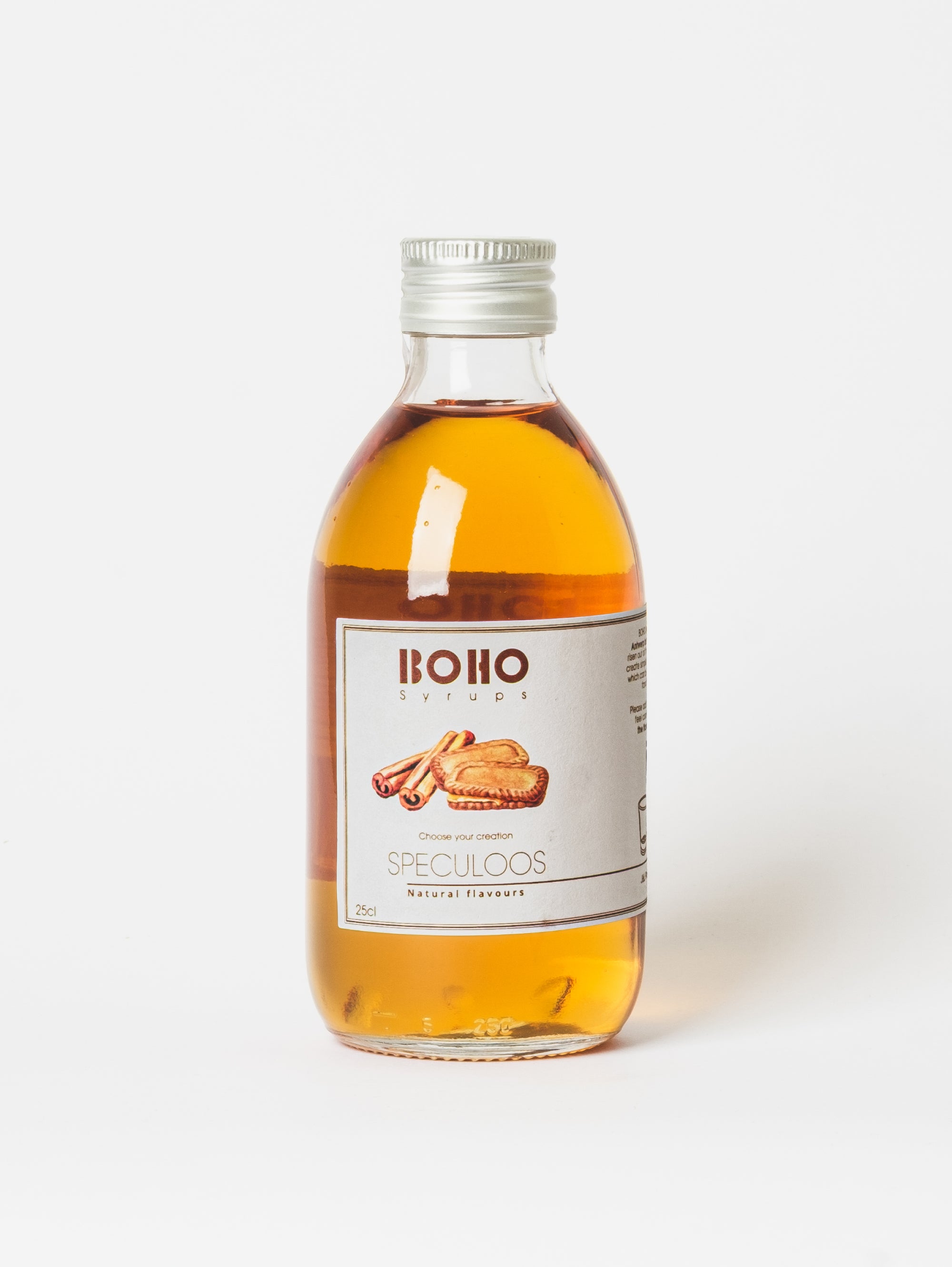 Fles 25 cl BOHO speculoos siroop – kruidige en zoete smaak, ideaal voor koffie, desserts en winterse drankjes