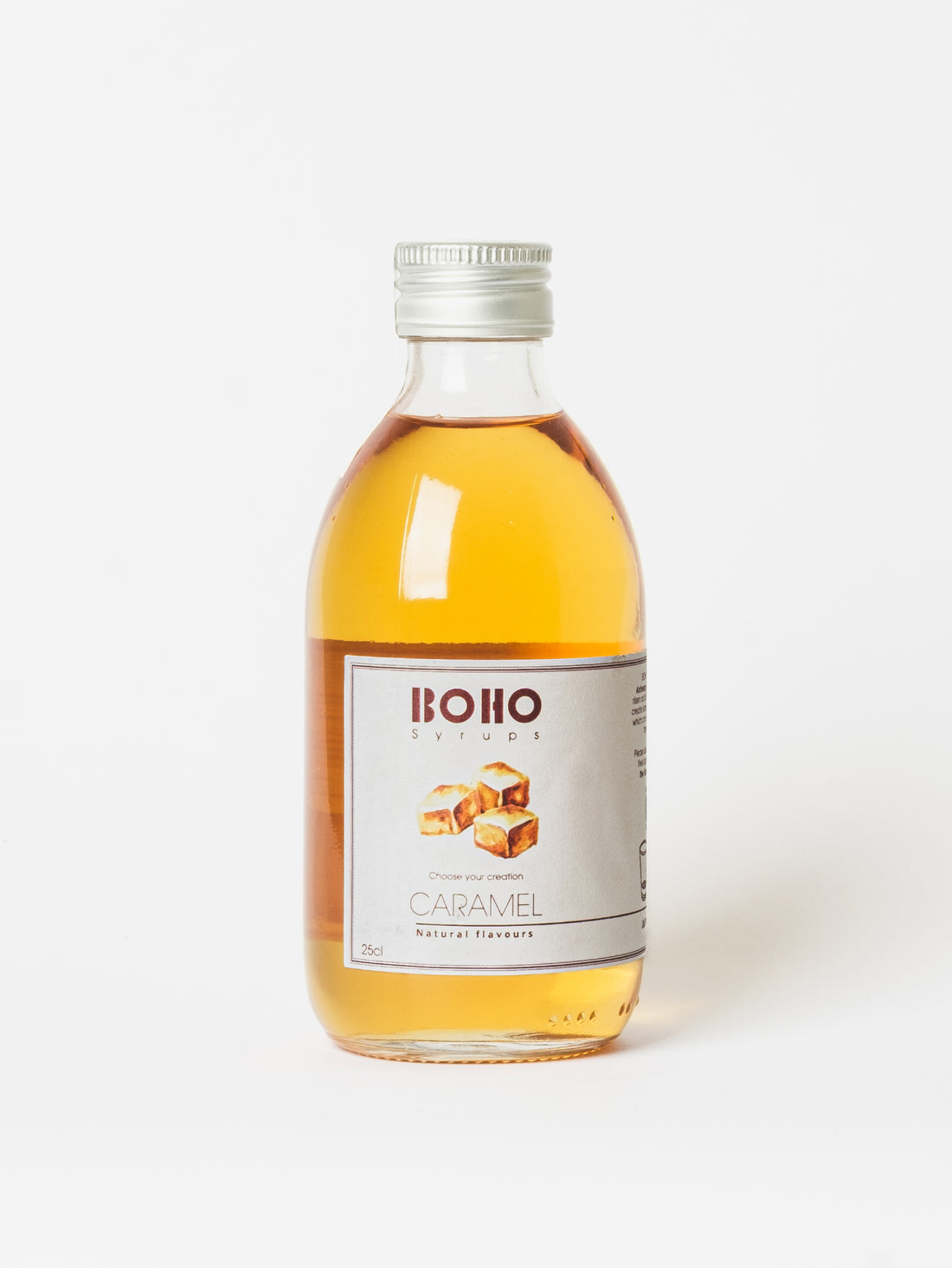Fles 25 cl BOHO karamel siroop – rijke en zoete smaak, ideaal voor koffie, desserts en cocktails"
