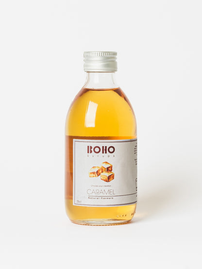 Fles 25 cl BOHO karamel siroop – rijke en zoete smaak, ideaal voor koffie, desserts en cocktails&quot;