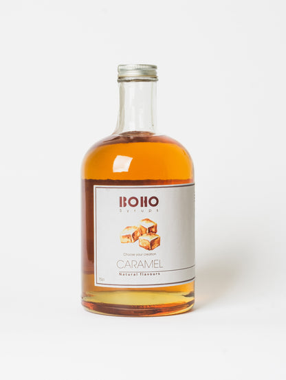 Fles 70 cl BOHO karamel siroop – rijke en zoete smaak, perfect voor koffie, desserts en cocktails