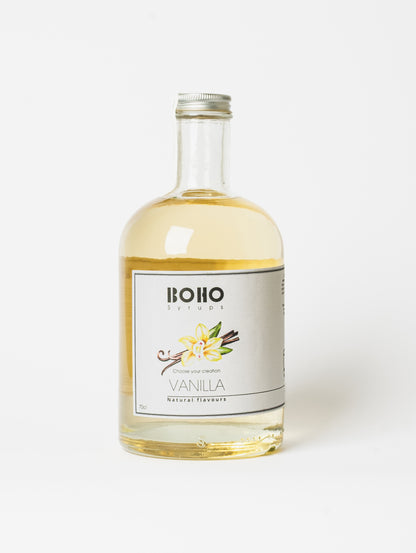 Fles 70 cl BOHO vanille siroop – zachte en romige smaak, perfect voor koffie, desserts en cocktails